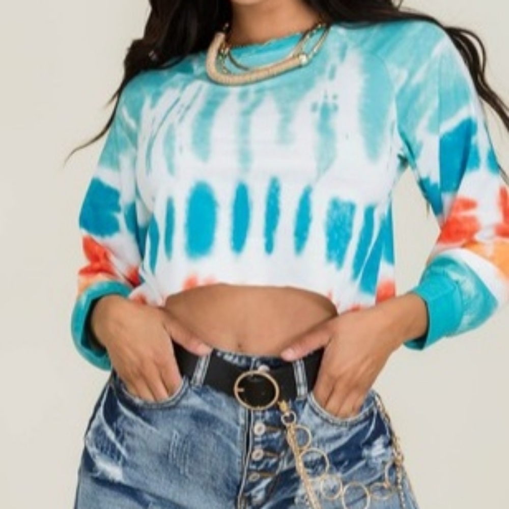 Tie Dye Cropped Sweatshirt